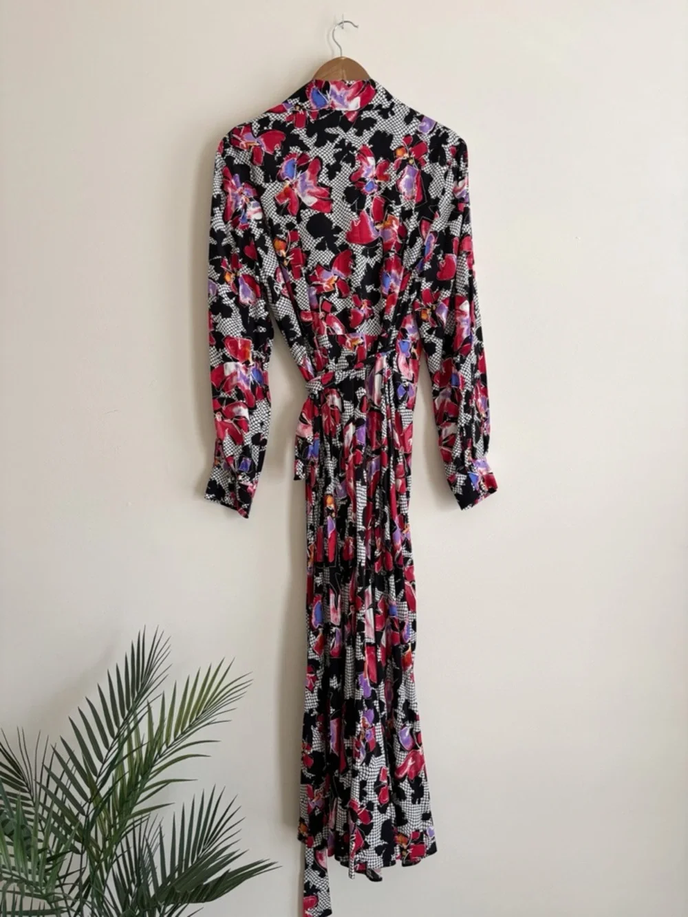 Diane von Furstenberg Odette Floral Tori Midi Wrap Dress Large Designer Spring - Picture 5 of 9